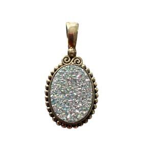 925 Sterling Silver SAJEN Druzy Pendant for Necklace
